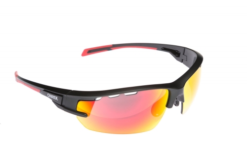 Сонцезахисні окуляри Onride Lead матові чорні РС лінзи димчаті+Revo червоні категорії 3; змінні лінзи