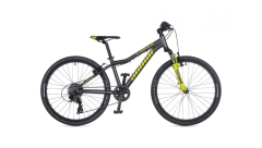 Велосипед AUTHOR (2021) A-Matrix SL 24", рама 12,5", темно сірий // салатовий